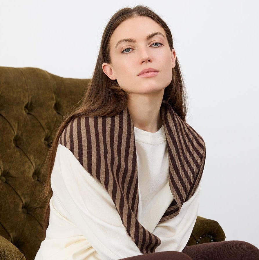 Stripe Triangle Scarf - Mink - Simply Rye