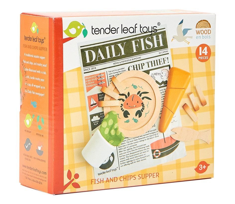 Tender Leaf Wooden Fish and Chip Supper Set - Simply Rye