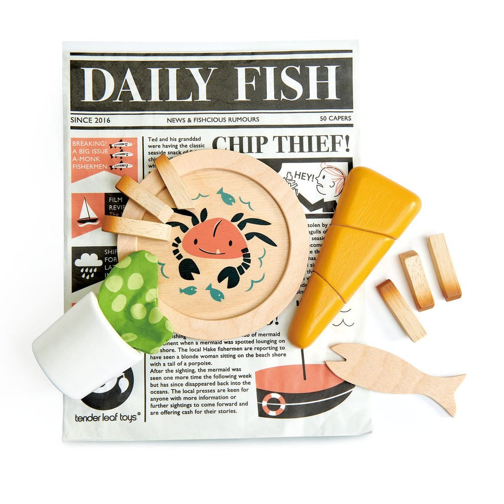 Tender Leaf Wooden Fish and Chip Supper Set - Simply Rye
