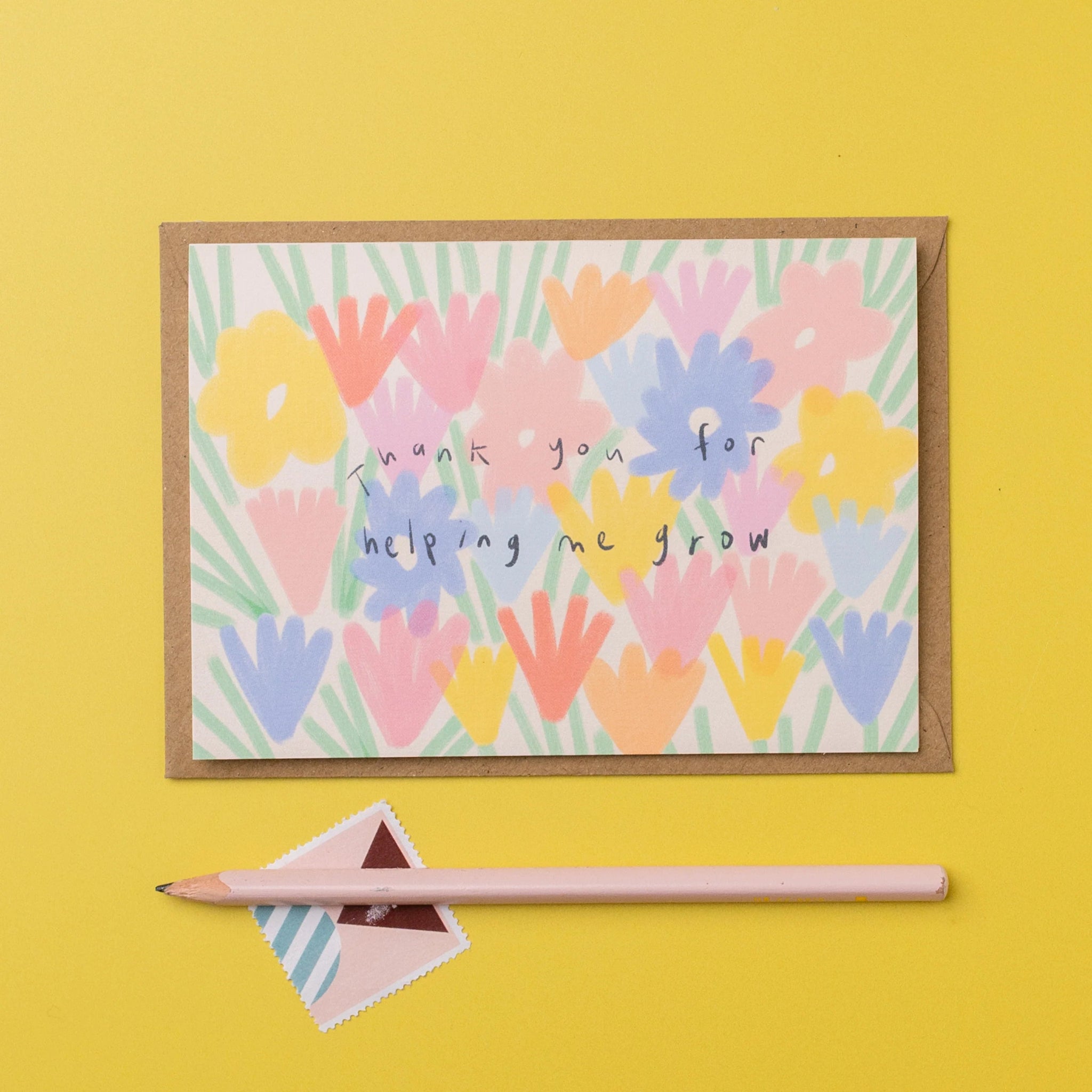 ‘Thank You For Helping Me Grow’ Card - Simply Rye