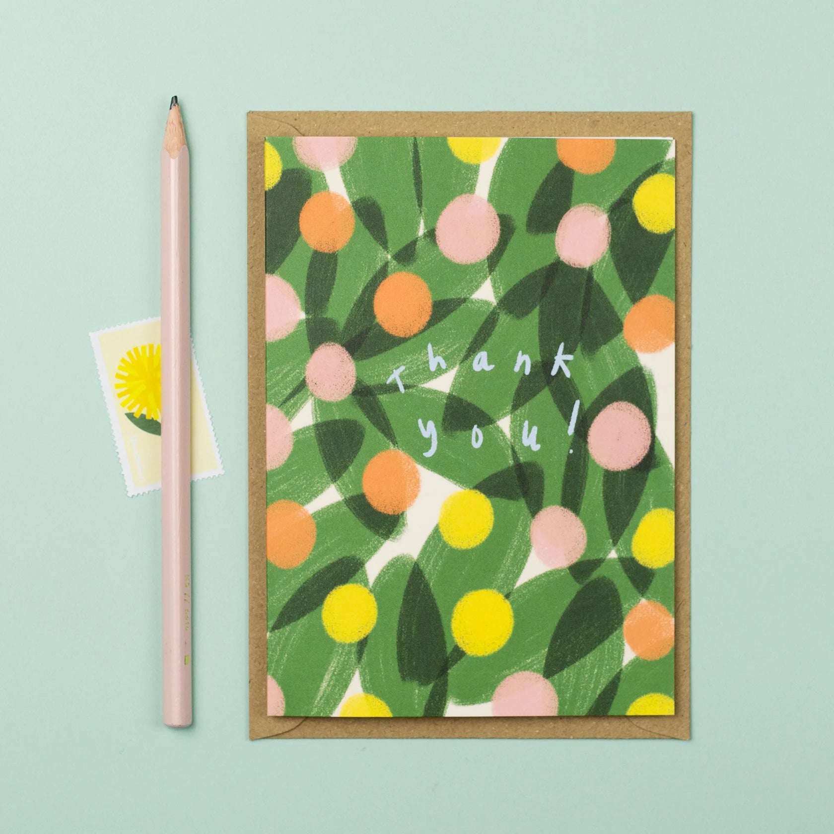 ‘Thank You’ Leaves and Spots Card - Simply Rye