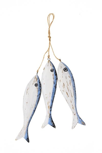 Three Fish on Rope Decoration - Simply Rye