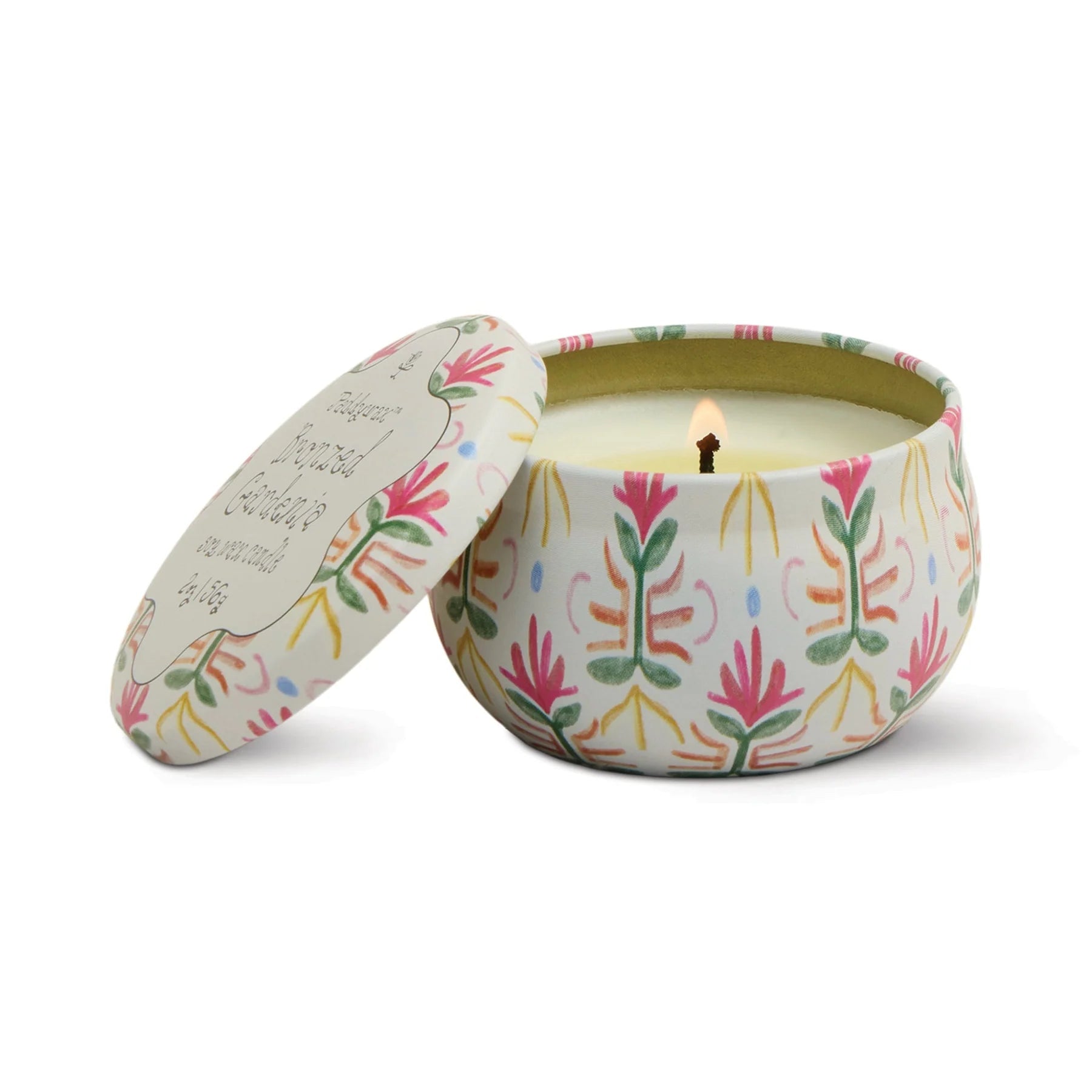 Tulip Printed Tin Candle - Bronzed Gardenia - Simply Rye