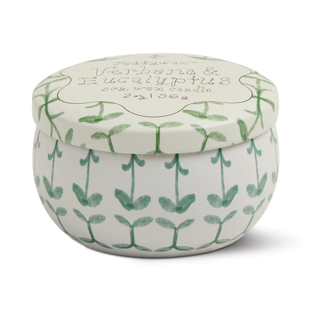 Tulip Printed Tin Candle - Verbena & Lemongrass - Simply Rye