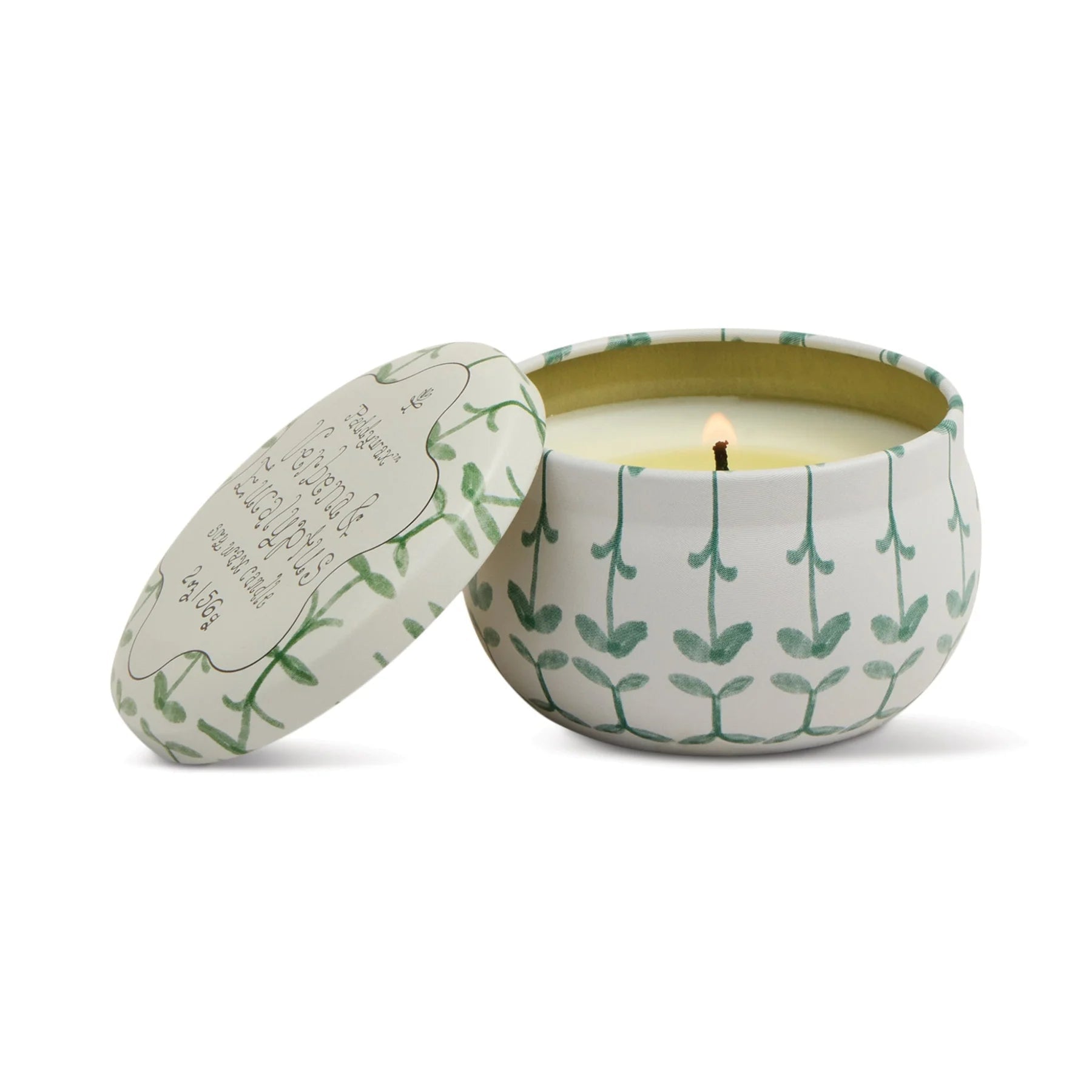 Tulip Printed Tin Candle - Verbena & Lemongrass - Simply Rye