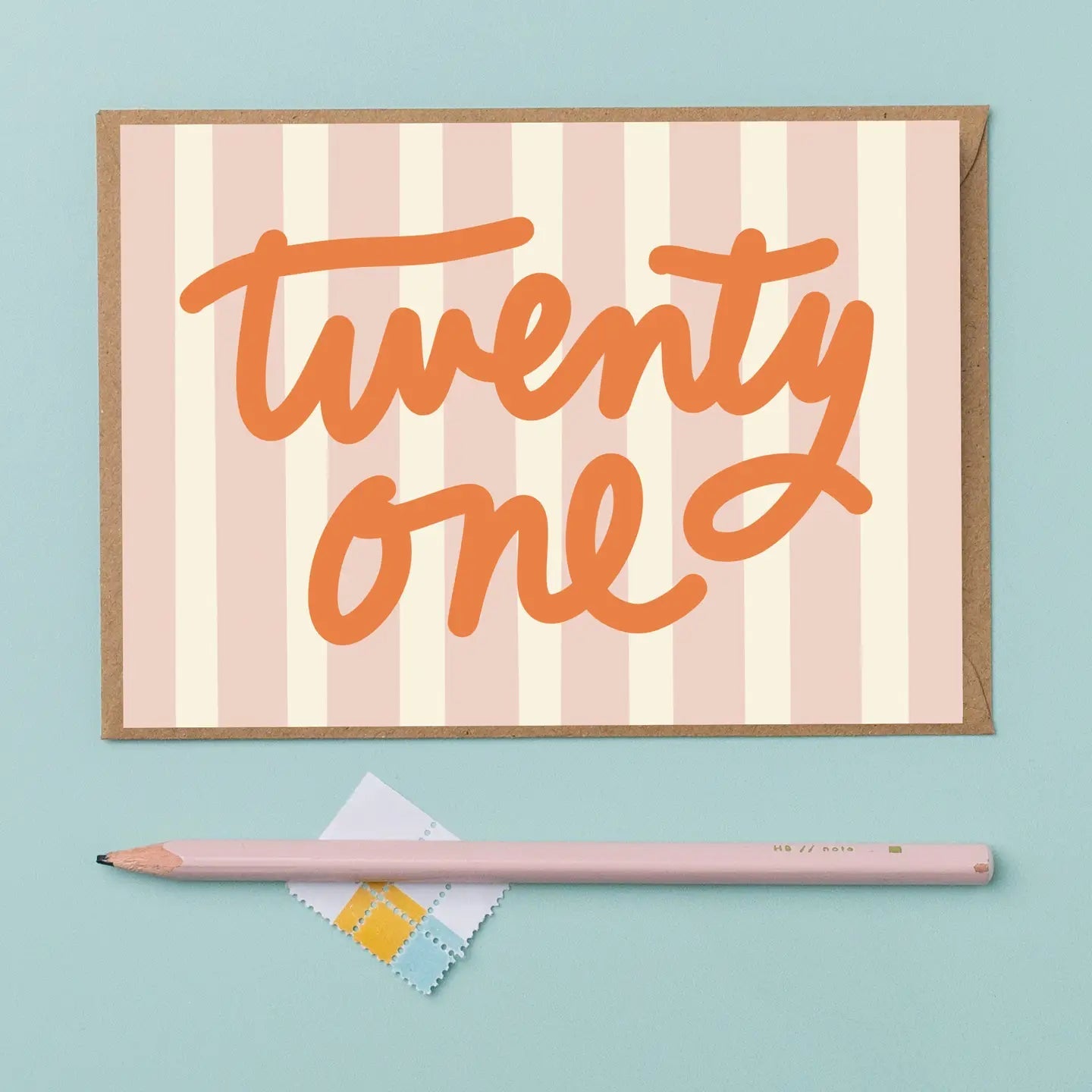 'Twenty One' Stripes Card - Simply Rye