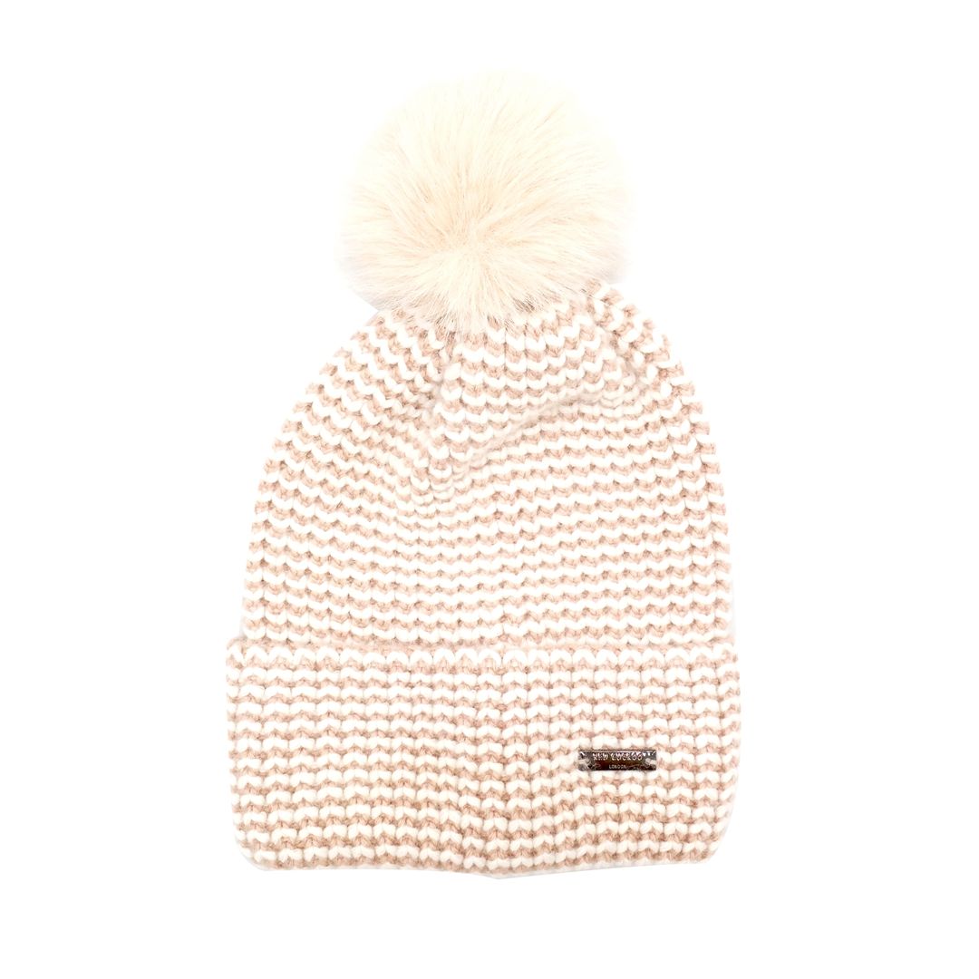 Two Tone Pompom Hat - Cream - Simply Rye