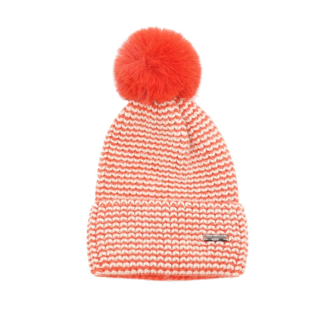 Two Tone Pompom Hat - Orange - Simply Rye