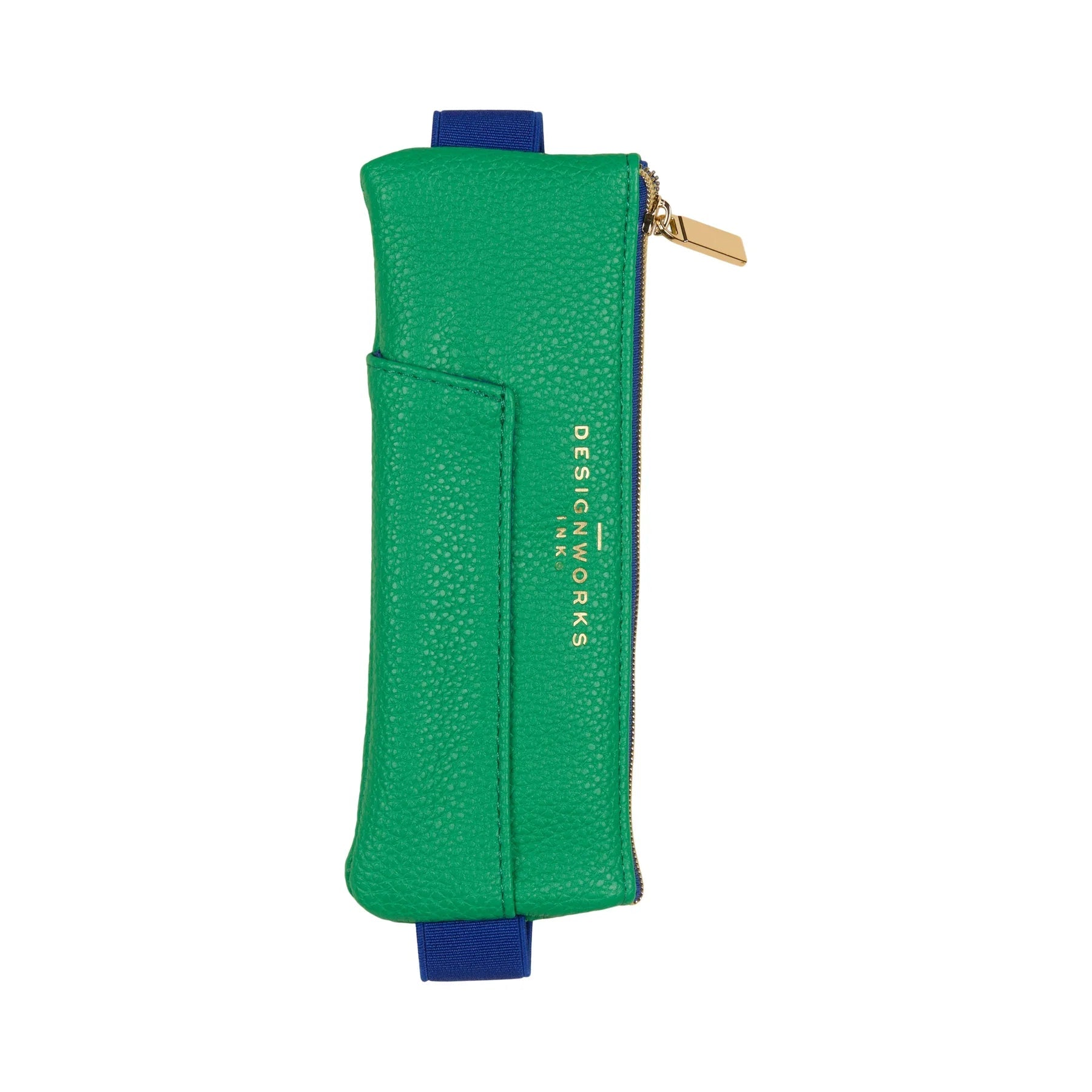 Vegan Leather Pen Pouch - Bright Green/Navy - Simply Rye