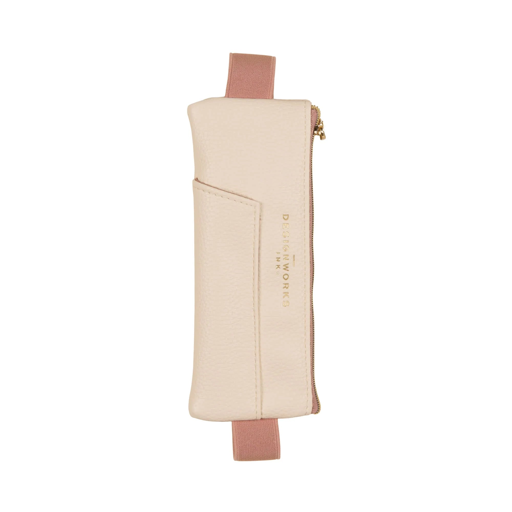 Vegan Leather Pen Pouch - Cream/Light Pink - Simply Rye