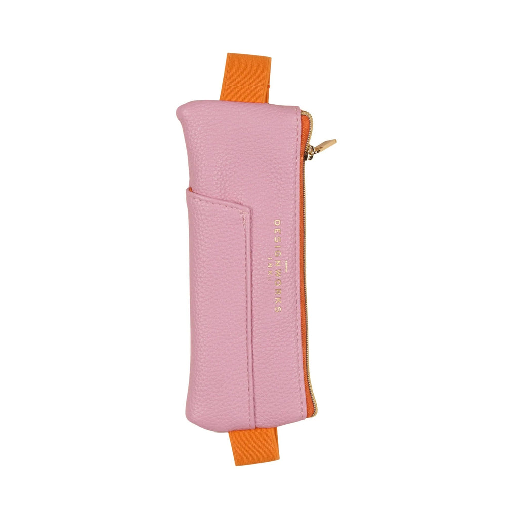 Vegan Leather Pen Pouch - Pink/Orange - Simply Rye