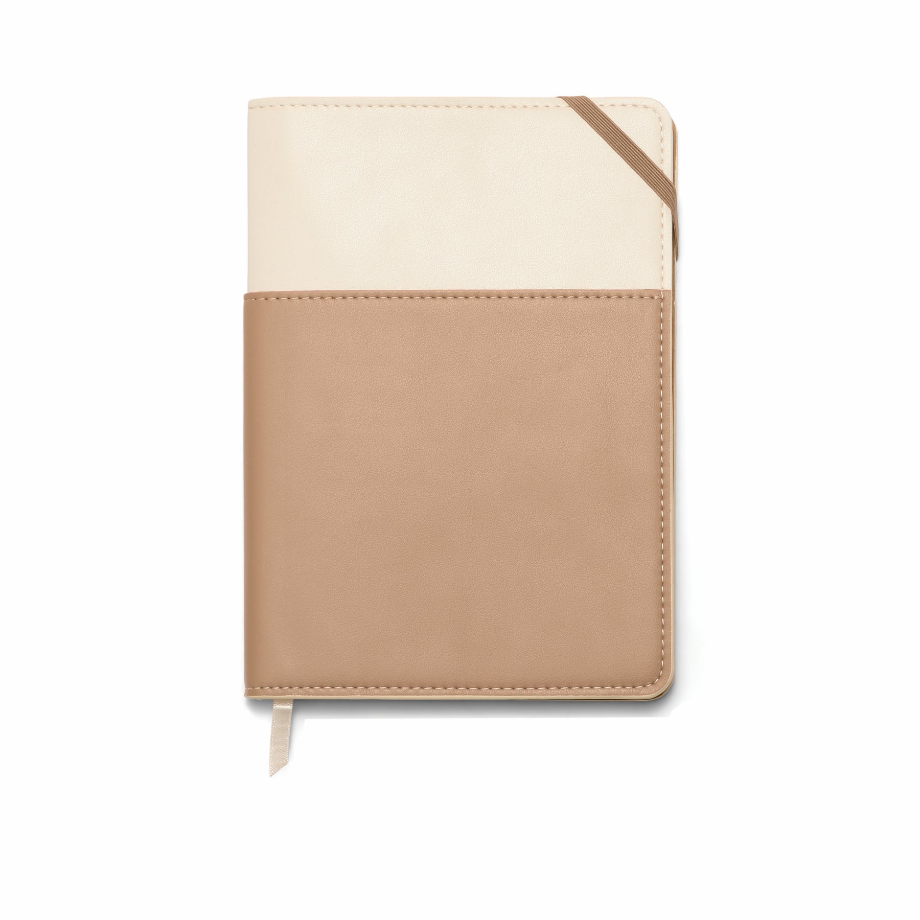Vegan Leather Pocket Journal - Ivory & Taupe - Simply Rye
