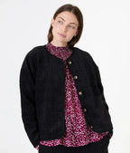Velour Boxy Jacket - Black - Simply Rye