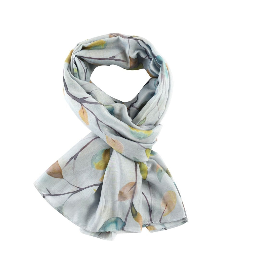Watercolour Leaves Lightweight Scarf - Simply Rye