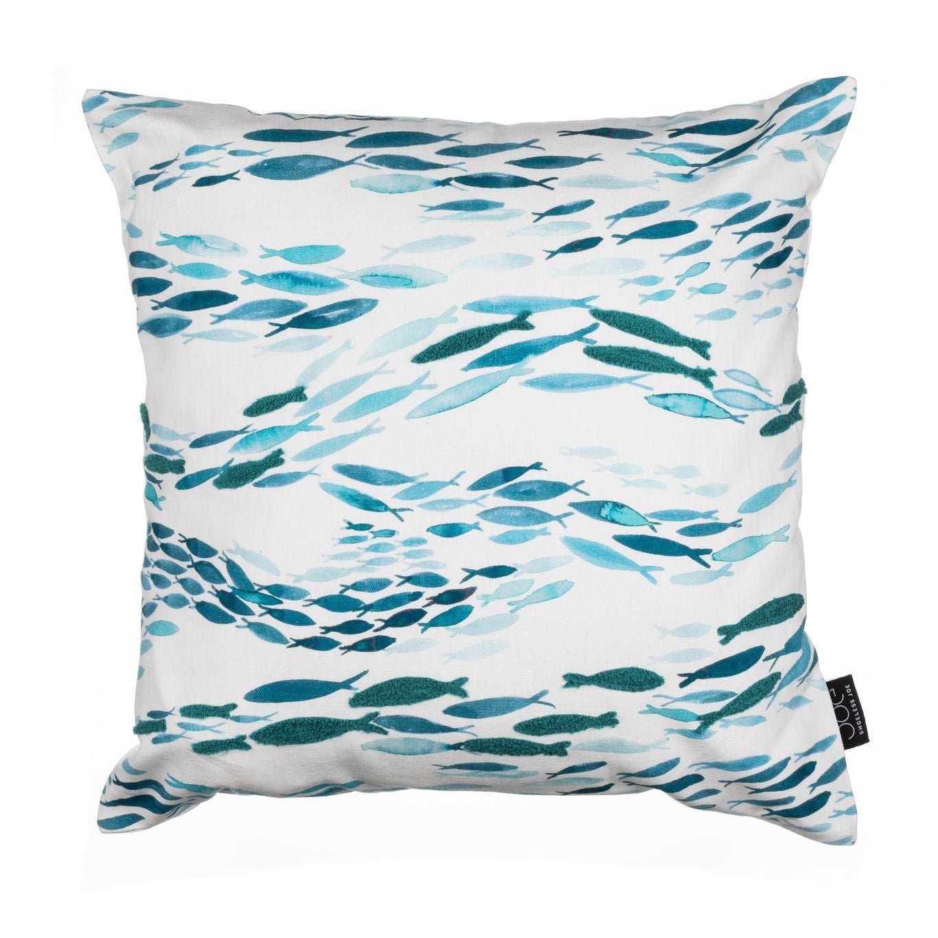 Waves of Fish Cushion - Simply Rye