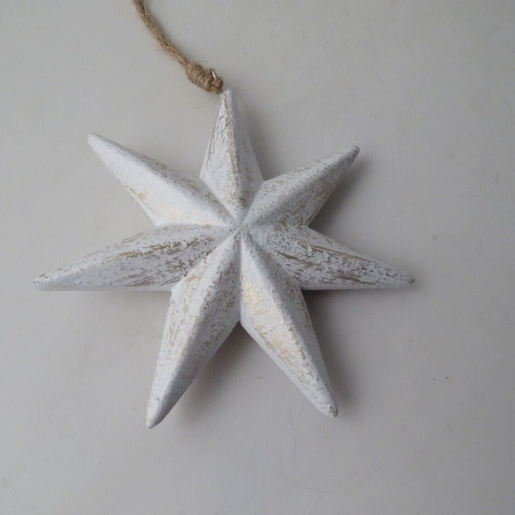 White Wooden Star Decorations - Simply Rye