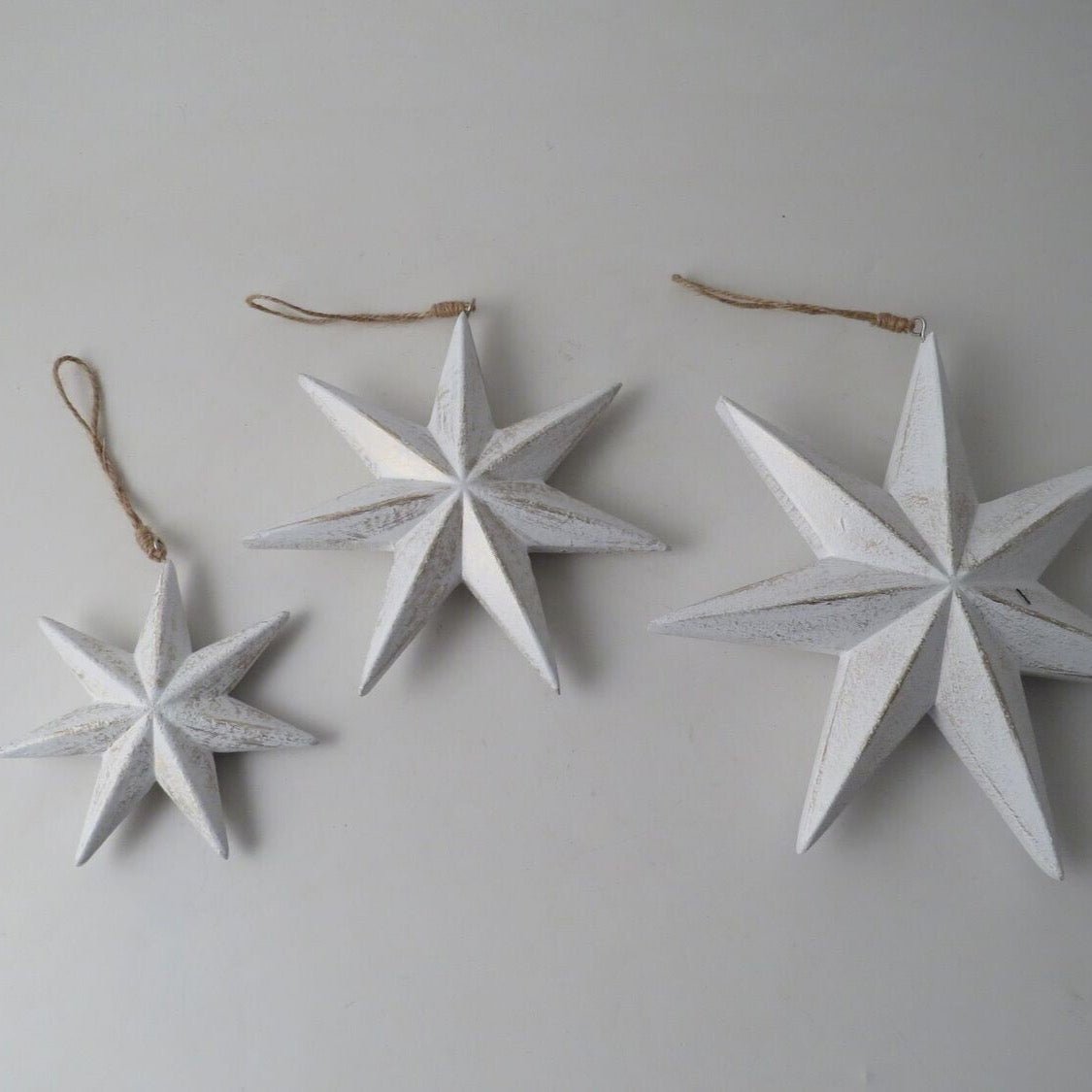 White Wooden Star Decorations - Simply Rye