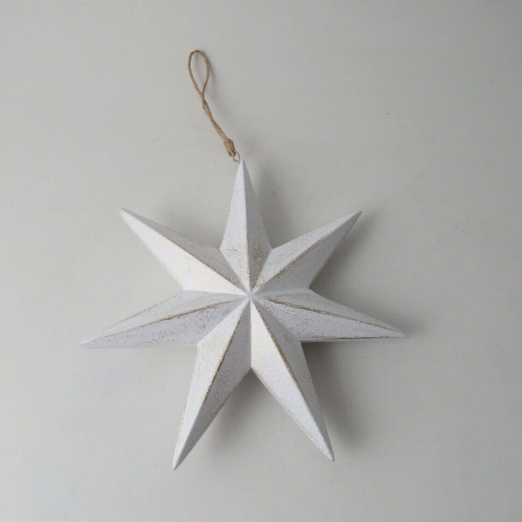 White Wooden Star Decorations - Simply Rye
