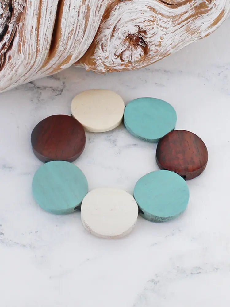 Wooden Disc Bracelet - Mint - Simply Rye