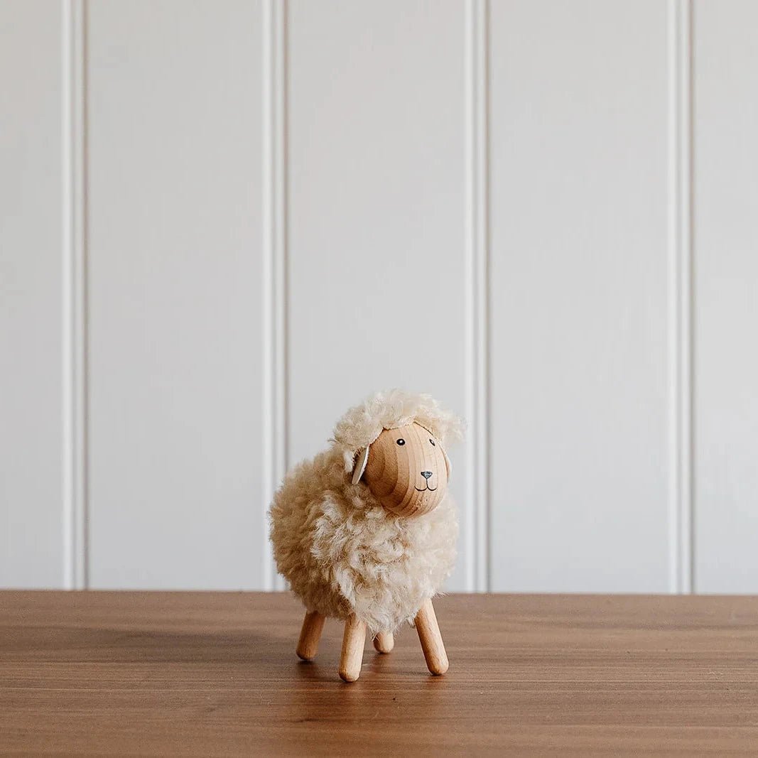 Wooden Fluffy Sheep Decoration - Simply Rye