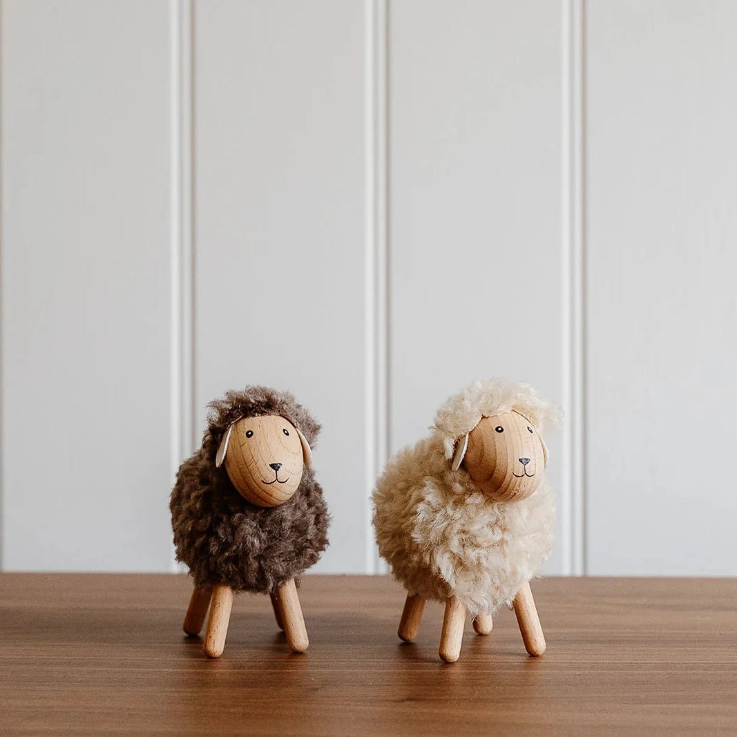 Wooden Fluffy Sheep Decoration - Simply Rye