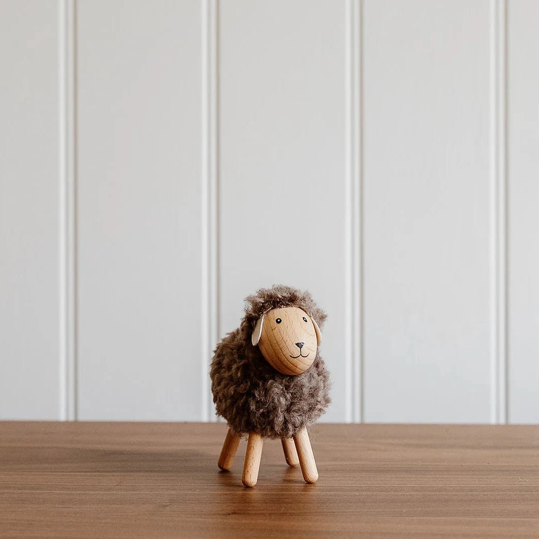 Wooden Fluffy Sheep Decoration - Simply Rye