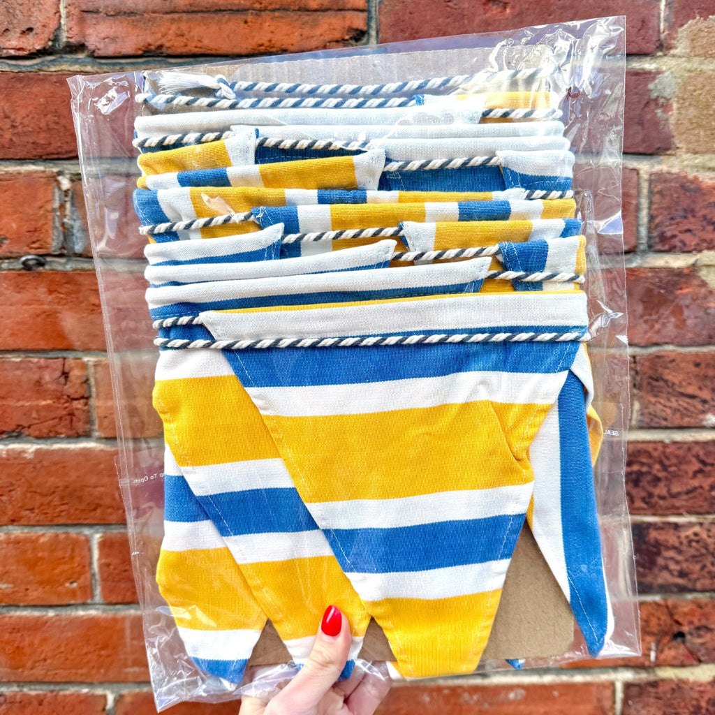 Yellow & Blue Striped Bunting - Simply Rye